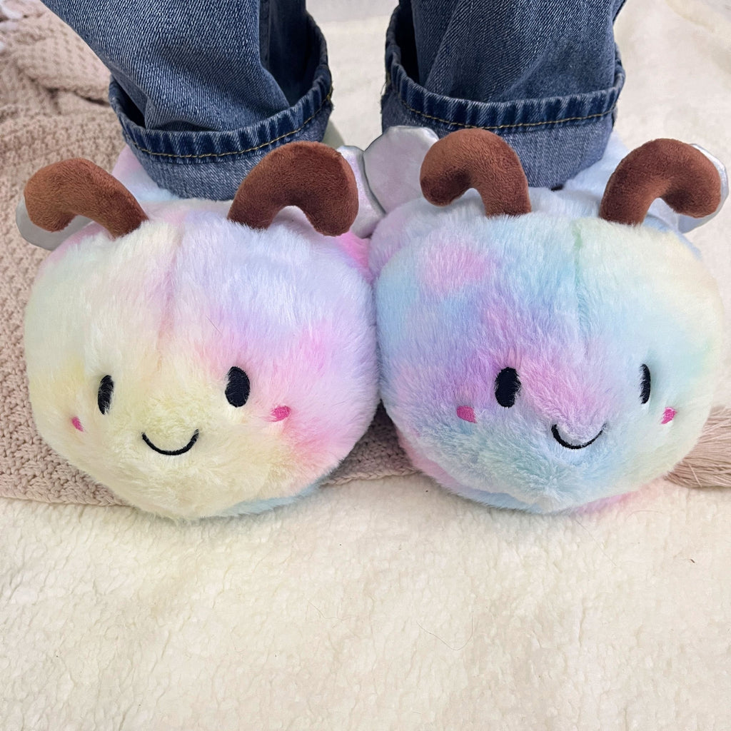 Christmas Cute Bee Animal Design Winter Warm Slippers Indoor Outdoor Shoes Creative Gift Suitable For Bedroom And Outdoor Use