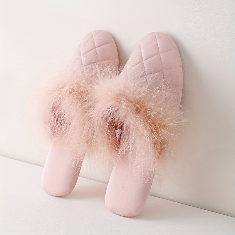 Soft Quiet Fleece Slippers for Women Autumn Winter Warm Home Slippers