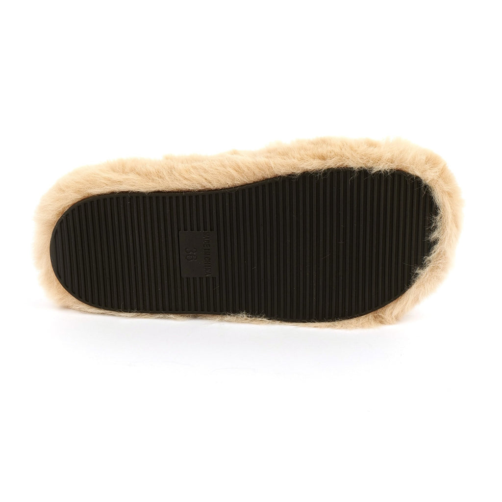 Slipolini Cloudy Gentle Women's Slippers - Plush Fur Design with High Sole, Lightweight and Cozy Comfort in White, Beige, and Black - Versatile for Indoor and Outdoor Use, Perfect for Relaxation, Lounging, and Cozy Home Moments