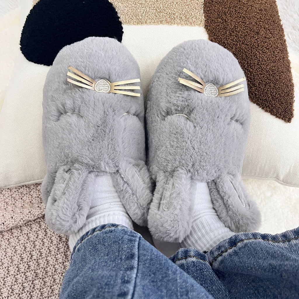 Spring Festival Cute Rabbit Animal Shape Winter Warm Slippers Indoor and Outdoor Shoes Creative Gift Suitable for Bedroom and Outdoor Use