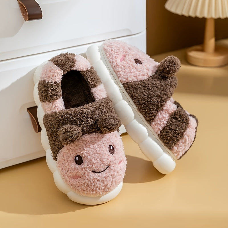 Cozy Bee-Themed Plush Winter Slippers for Women – Soft, Warm Indoor Shoes with Cute Animal Design, Ideal for Bedroom and Outdoor Use, Valentine's Day Gifts