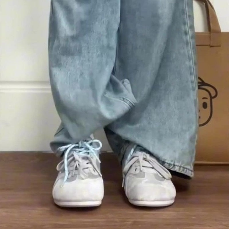 Women'S Casual Sneakers - Breathable Mesh Upper, Comfortable Lining, Lightweight Anti-Slip Rubber Sole, Versatile for All Occasions, White with Blue Accents, Allseason Shoes | Stylish Casual Shoes | Comfortable Fit