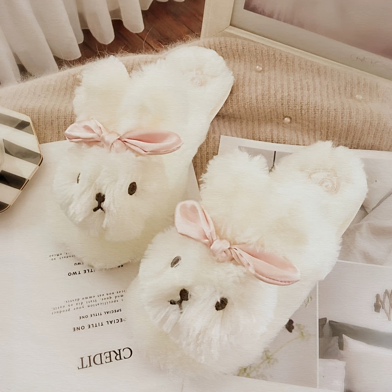 Cute Rabbit Autumn And Winter Warm Slippers Animal Indoor Shoes Creative Gift Suitable For Bedroom And Outdoor Use
