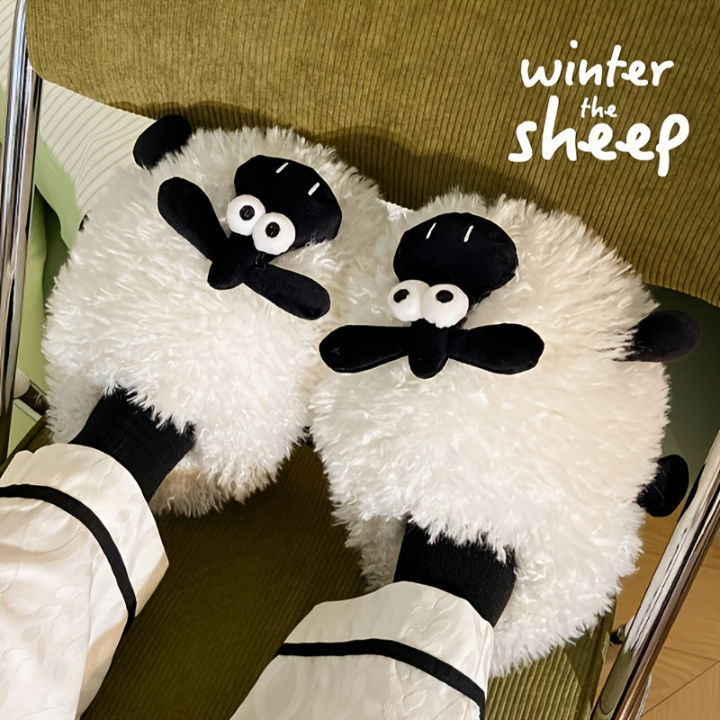 Women Sheep Cute Slippers Anti-slip Cloud Cushion House Slippers Home Shoes Adults