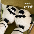 Women Sheep Cute Slippers Anti-slip Cloud Cushion House Slippers Home Shoes Adults
