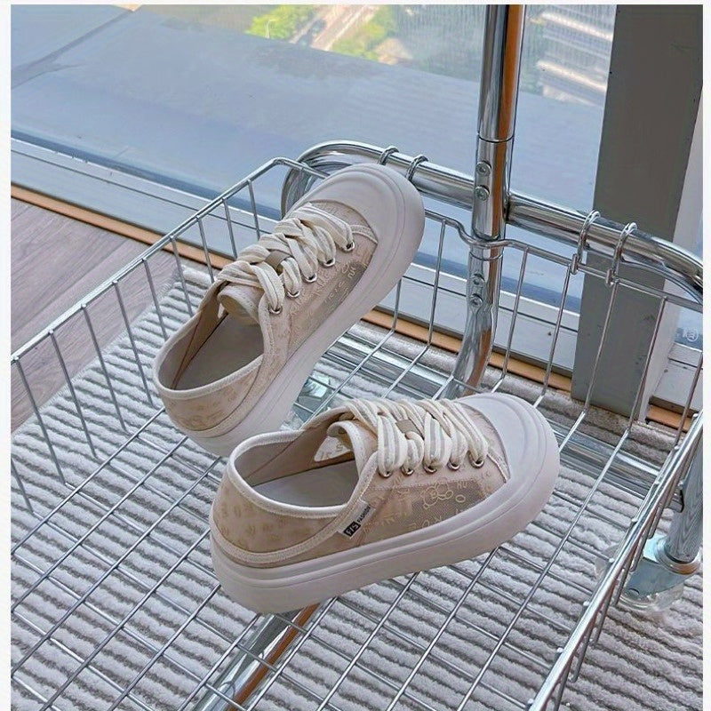 Women's Chunky Platform Sneakers - Lightweight Slip-Resistant Shoes with Convertible Non-Slip Rubber Sole, Breathable Fabric Upper - Cushioned Footbed for Everyday, Office, Formal Events - All-Season White Casual Shoes, Ladies Sneakers, Slipresistant Foot