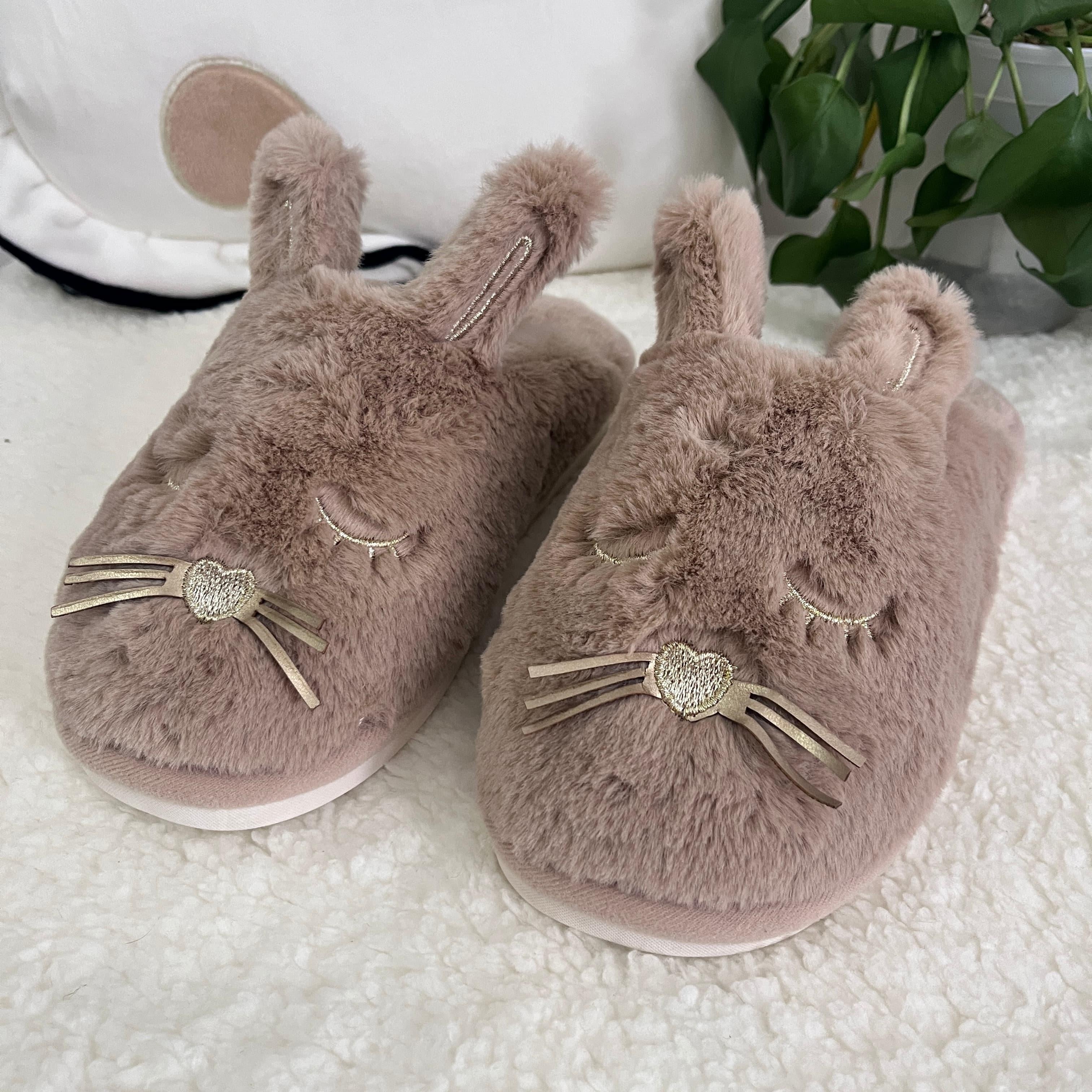 Spring Festival Cute Rabbit Animal Shape Winter Warm Slippers Indoor and Outdoor Shoes Creative Gift Suitable for Bedroom and Outdoor Use