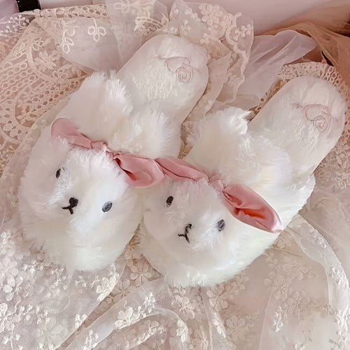 Cute Rabbit Autumn And Winter Warm Slippers Animal Indoor Shoes Creative Gift Suitable For Bedroom And Outdoor Use
