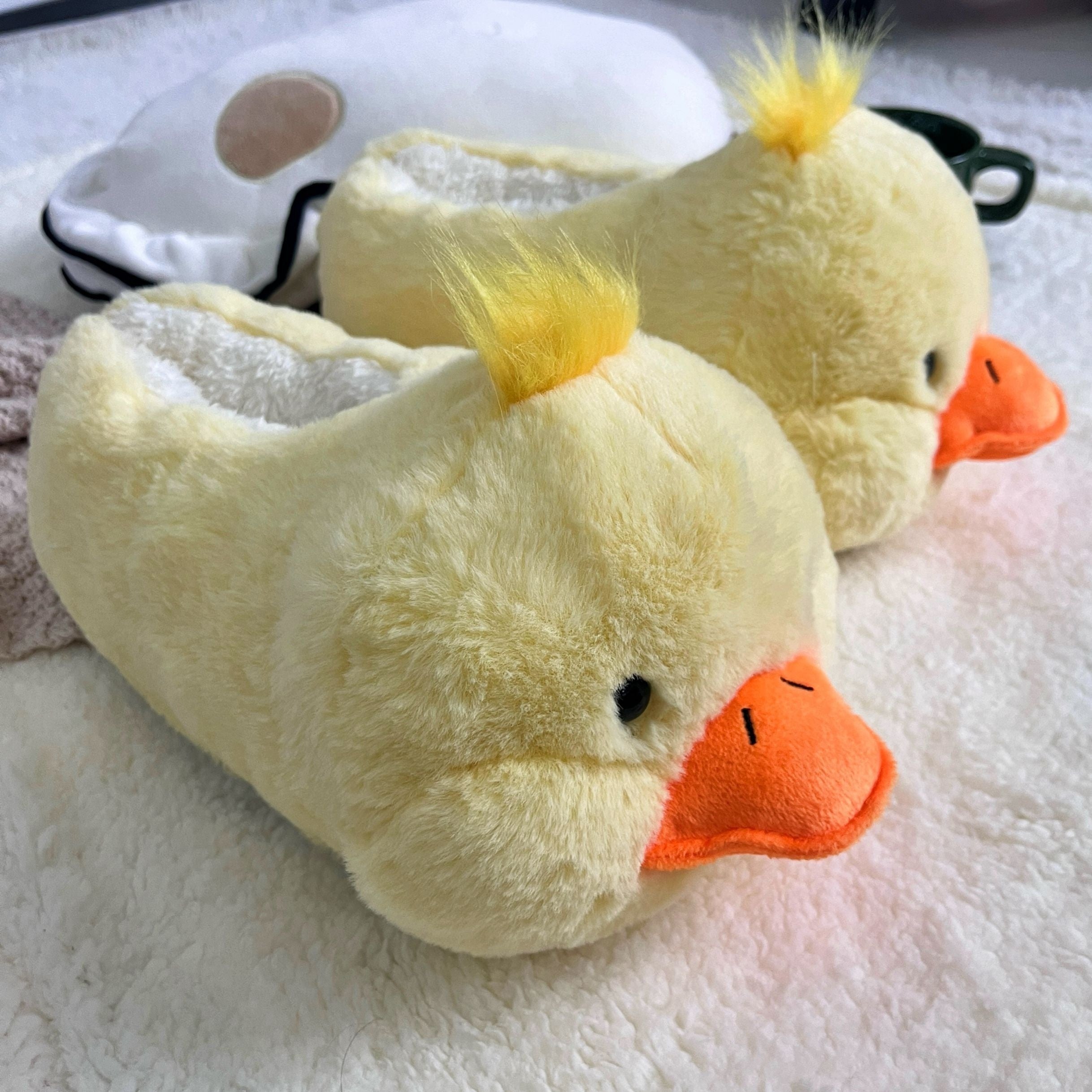 Christmas Cute Duck Animal Design Winter Warm Slippers Indoor Outdoor Shoes Creative Gift Suitable For Bedroom And Outdoor Use