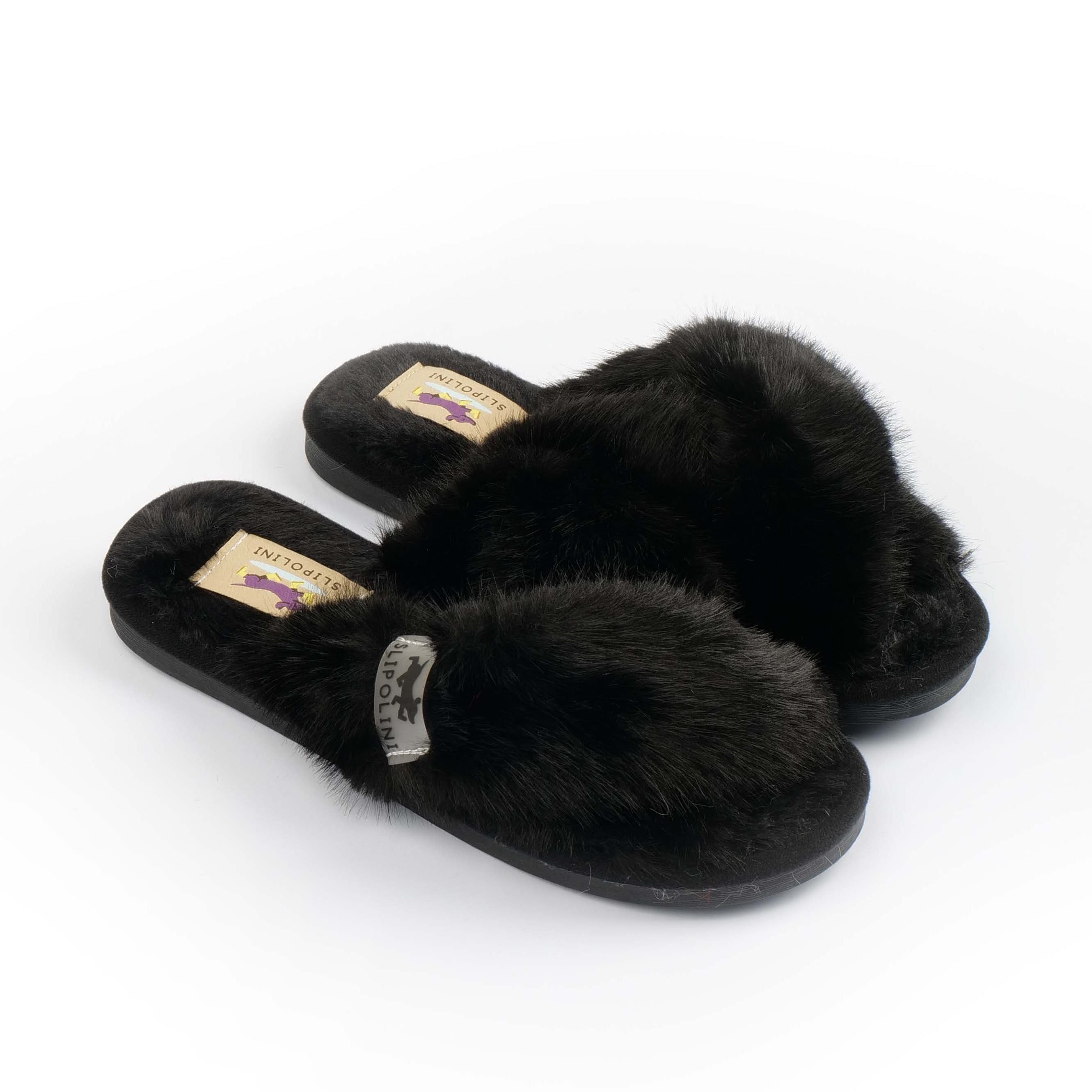 Slipolini Cross Steps Cozy House Slippers for Women - Soft Plush Design, Neutral Tones, Slip-On Comfort - Relaxation & Idle Moments - Ideal for Lounging at Home, Resting After Work, or Enjoying Cozy Evenings