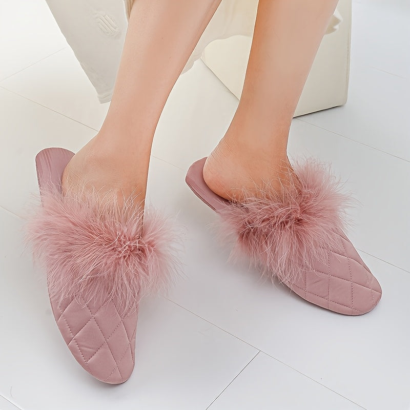 Soft Quiet Fleece Slippers for Women Autumn Winter Warm Home Slippers