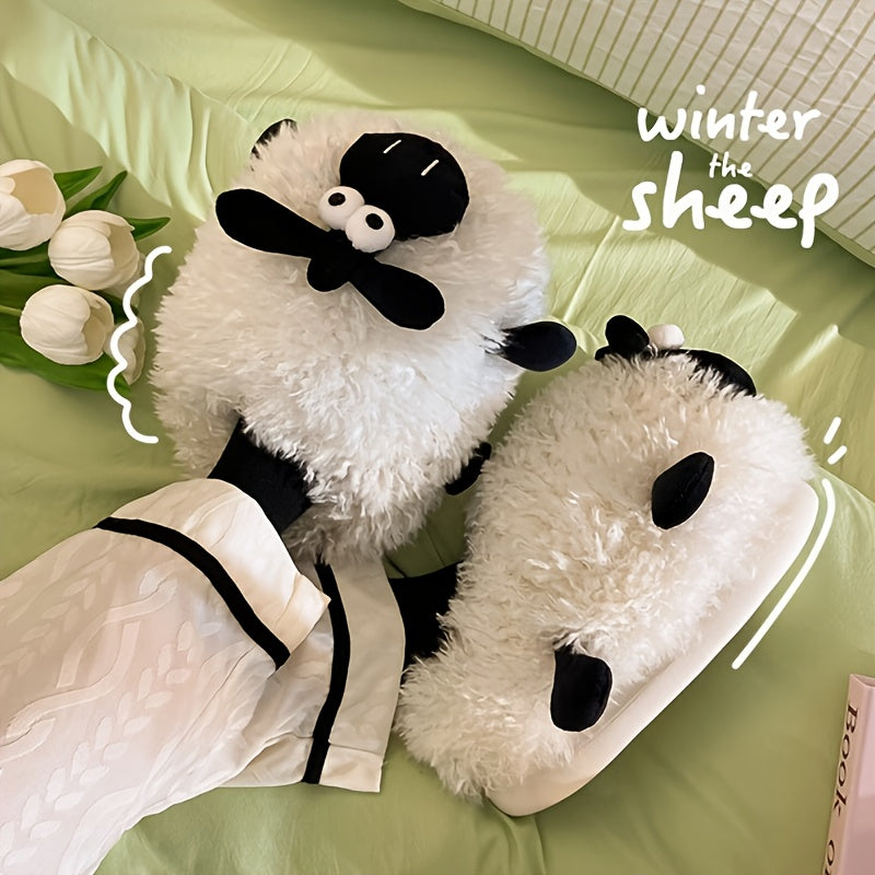 Women Sheep Cute Slippers Anti-slip Cloud Cushion House Slippers Home Shoes Adults