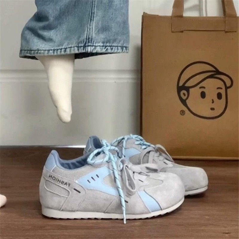 Women'S Casual Sneakers - Breathable Mesh Upper, Comfortable Lining, Lightweight Anti-Slip Rubber Sole, Versatile for All Occasions, White with Blue Accents, Allseason Shoes | Stylish Casual Shoes | Comfortable Fit