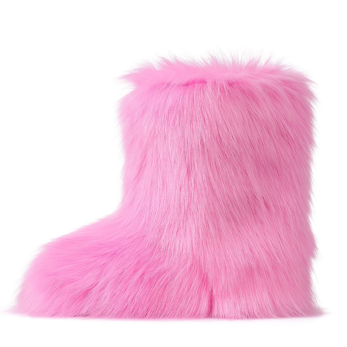 Women's Furry Faux Fur Winter Boots - Fluffy Warm Snow Booties with Flat Rubber Sole, Fashionable Outdoor Shoes for Girls and Women, Furry Boots