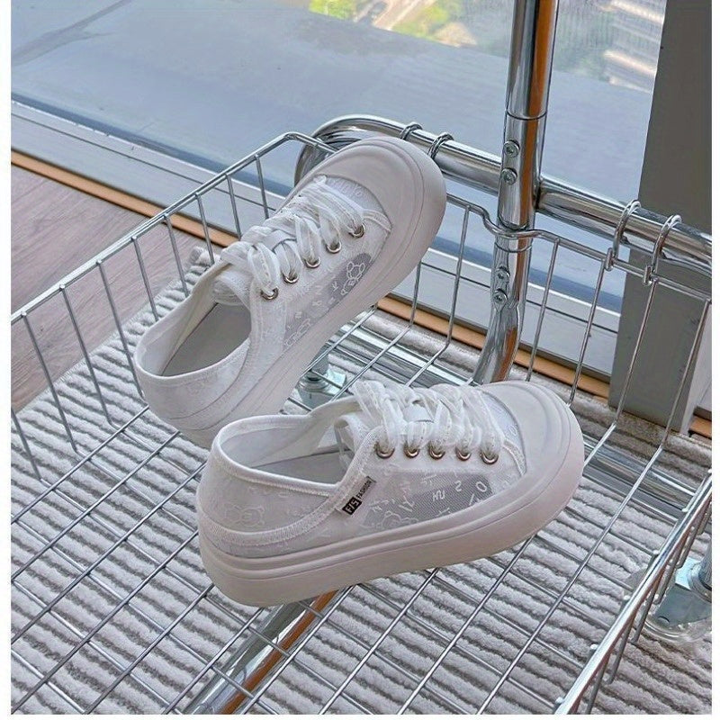 Women's Chunky Platform Sneakers - Lightweight Slip-Resistant Shoes with Convertible Non-Slip Rubber Sole, Breathable Fabric Upper - Cushioned Footbed for Everyday, Office, Formal Events - All-Season White Casual Shoes, Ladies Sneakers, Slipresistant Foot