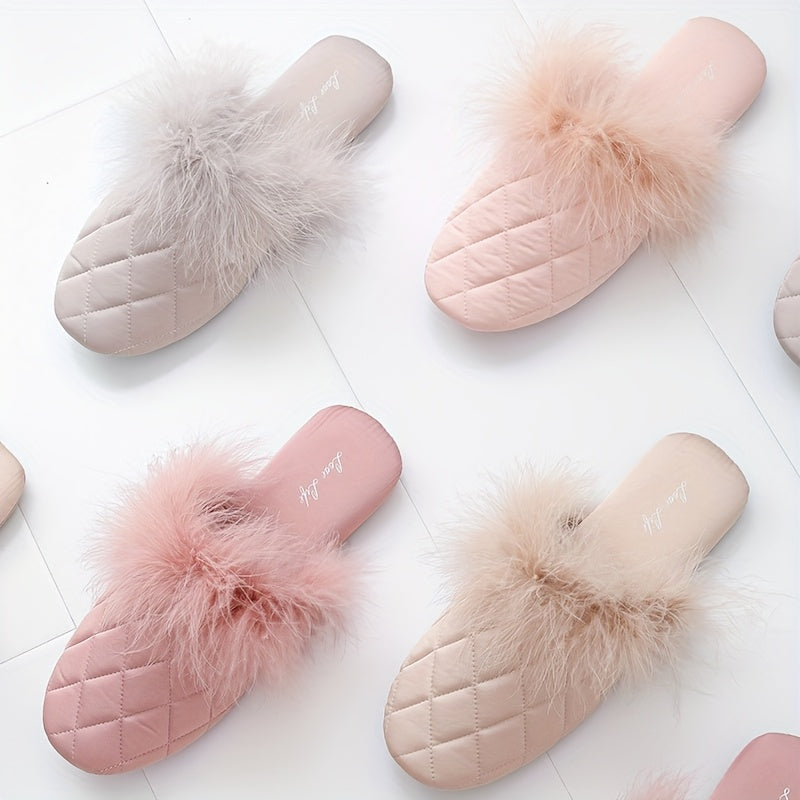 Soft Quiet Fleece Slippers for Women Autumn Winter Warm Home Slippers