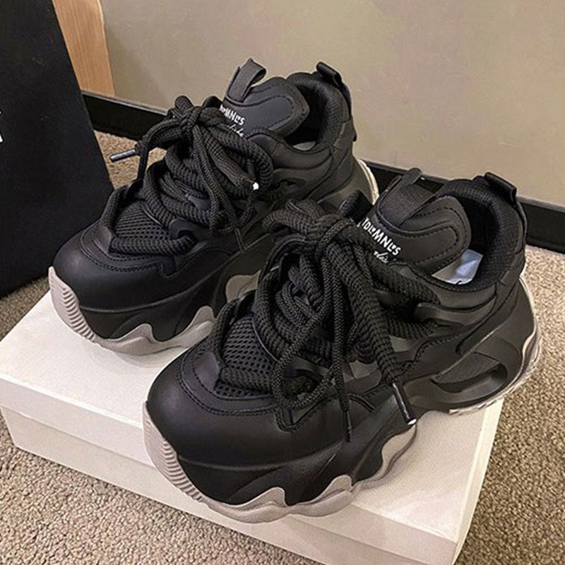 Breathable Women's Sneakers Lightweight Breathable Women's Athletic Sneakers | Soft Stretch Lace-Up Walking Shoes with Cushioned Support | White with Navy Accents | Perfect for Outdoor Activities, Casual Wear & Summer Running | Stylish Comfortable Fit