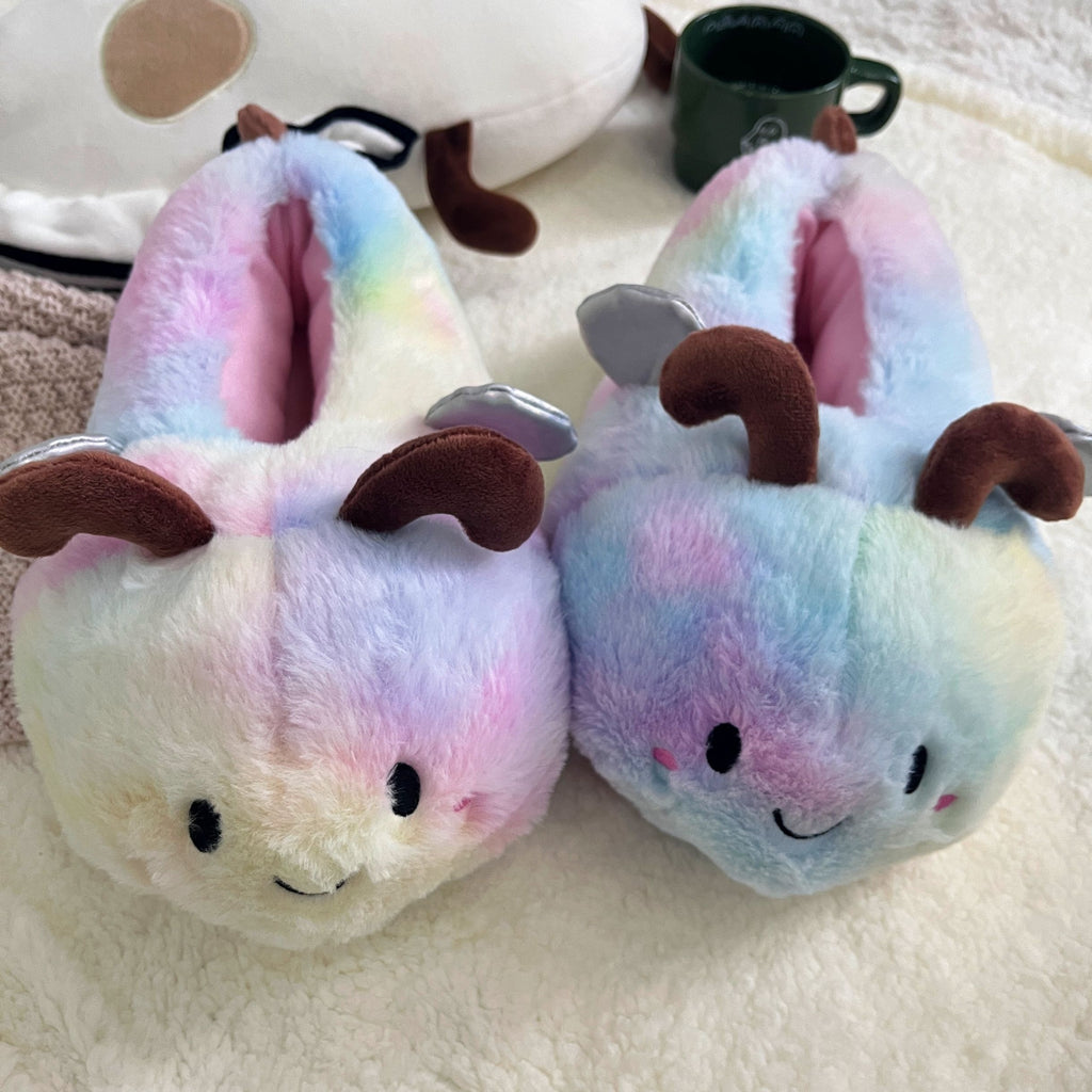 Christmas Cute Bee Animal Design Winter Warm Slippers Indoor Outdoor Shoes Creative Gift Suitable For Bedroom And Outdoor Use