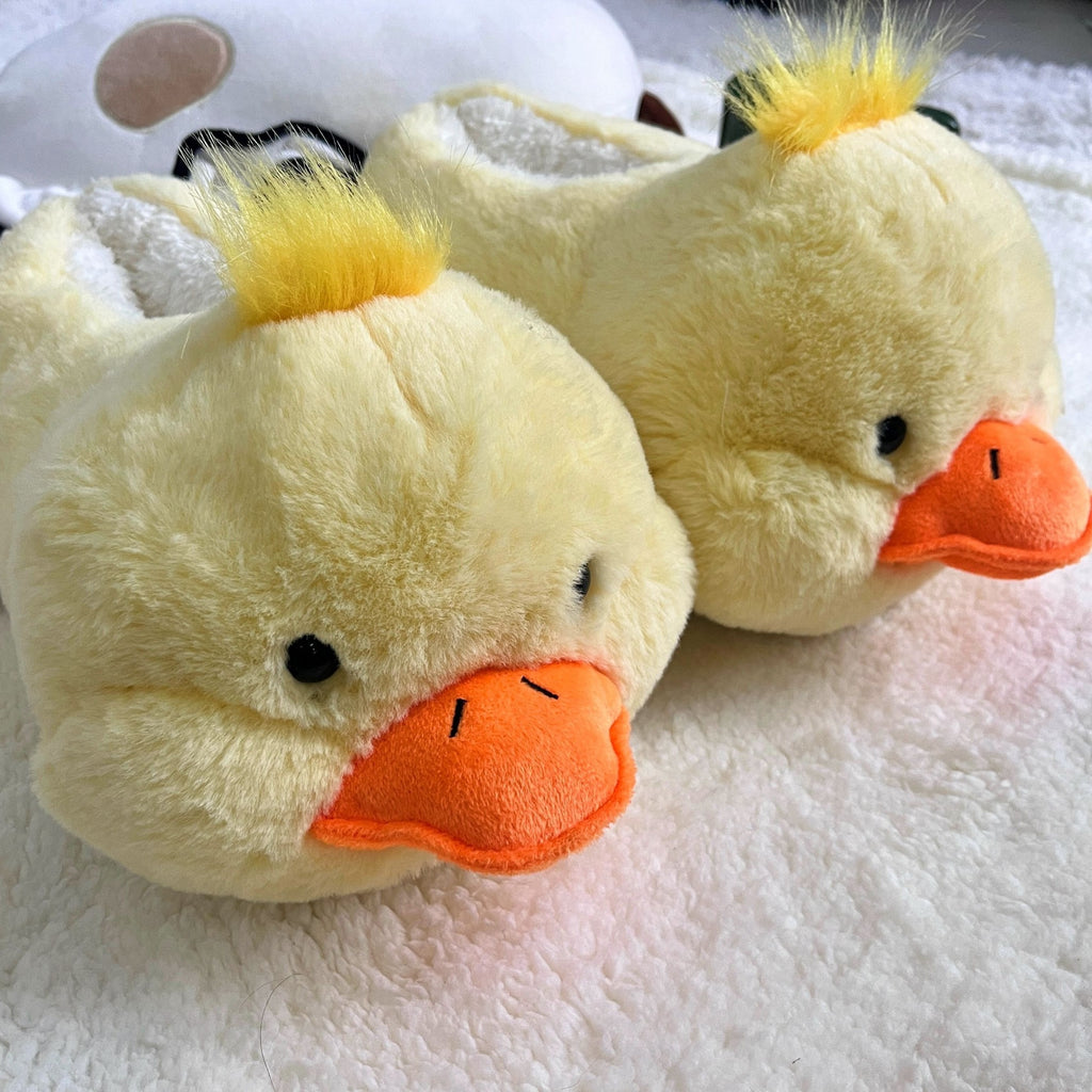Christmas Cute Duck Animal Design Winter Warm Slippers Indoor Outdoor Shoes Creative Gift Suitable For Bedroom And Outdoor Use