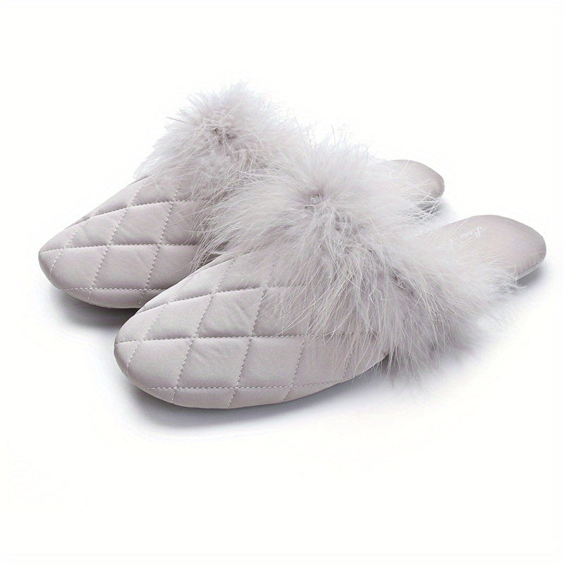 Soft Quiet Fleece Slippers for Women Autumn Winter Warm Home Slippers
