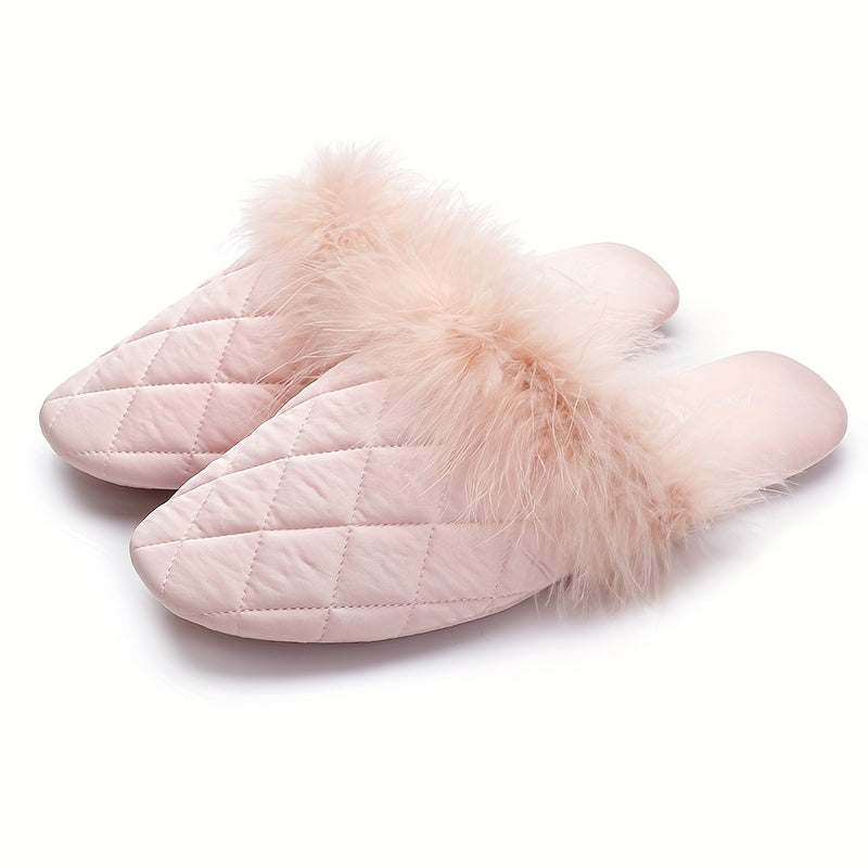 Soft Quiet Fleece Slippers for Women Autumn Winter Warm Home Slippers