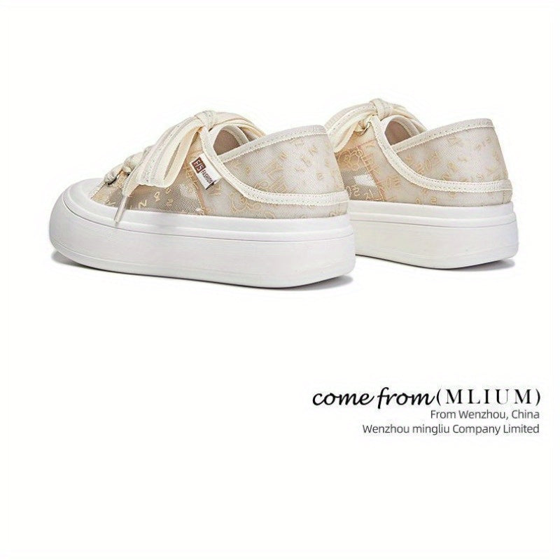 Women's Chunky Platform Sneakers - Lightweight Slip-Resistant Shoes with Convertible Non-Slip Rubber Sole, Breathable Fabric Upper - Cushioned Footbed for Everyday, Office, Formal Events - All-Season White Casual Shoes, Ladies Sneakers, Slipresistant Foot