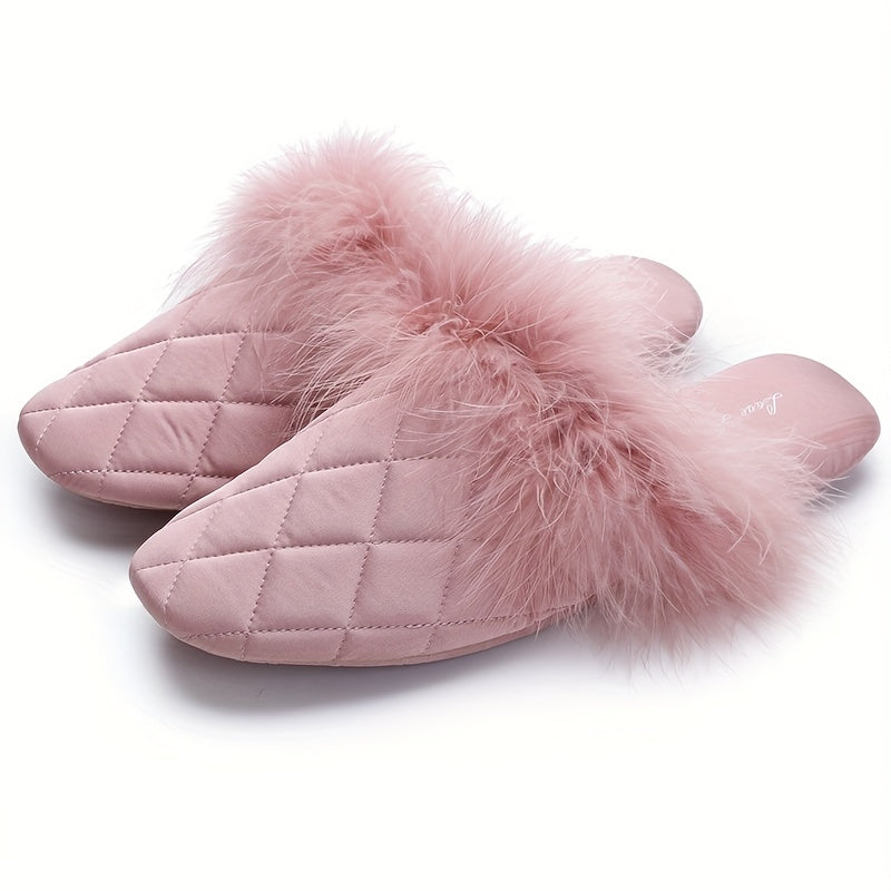 Soft Quiet Fleece Slippers for Women Autumn Winter Warm Home Slippers