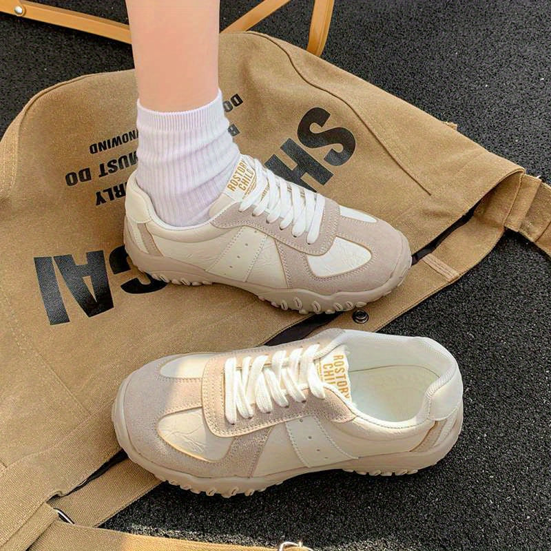 Women'S Classic White Walking Shoes - Breathable Slip-Resistant Rubber Sole, EVA Cushioned Insole & Lightweight Design for Spring\u002FFall Training, Casual Errands, Light Running - Spring Summer Fall Essential, Ladies Walking Shoes, Training Sneakers, St