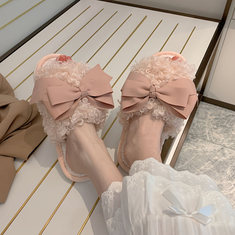Summer Fashion Big Pink Bow Slippers For Women House Bedroom Elegant Lady Crossbands Slide Slipper Shoes Comfy Trendy Gift Slippers