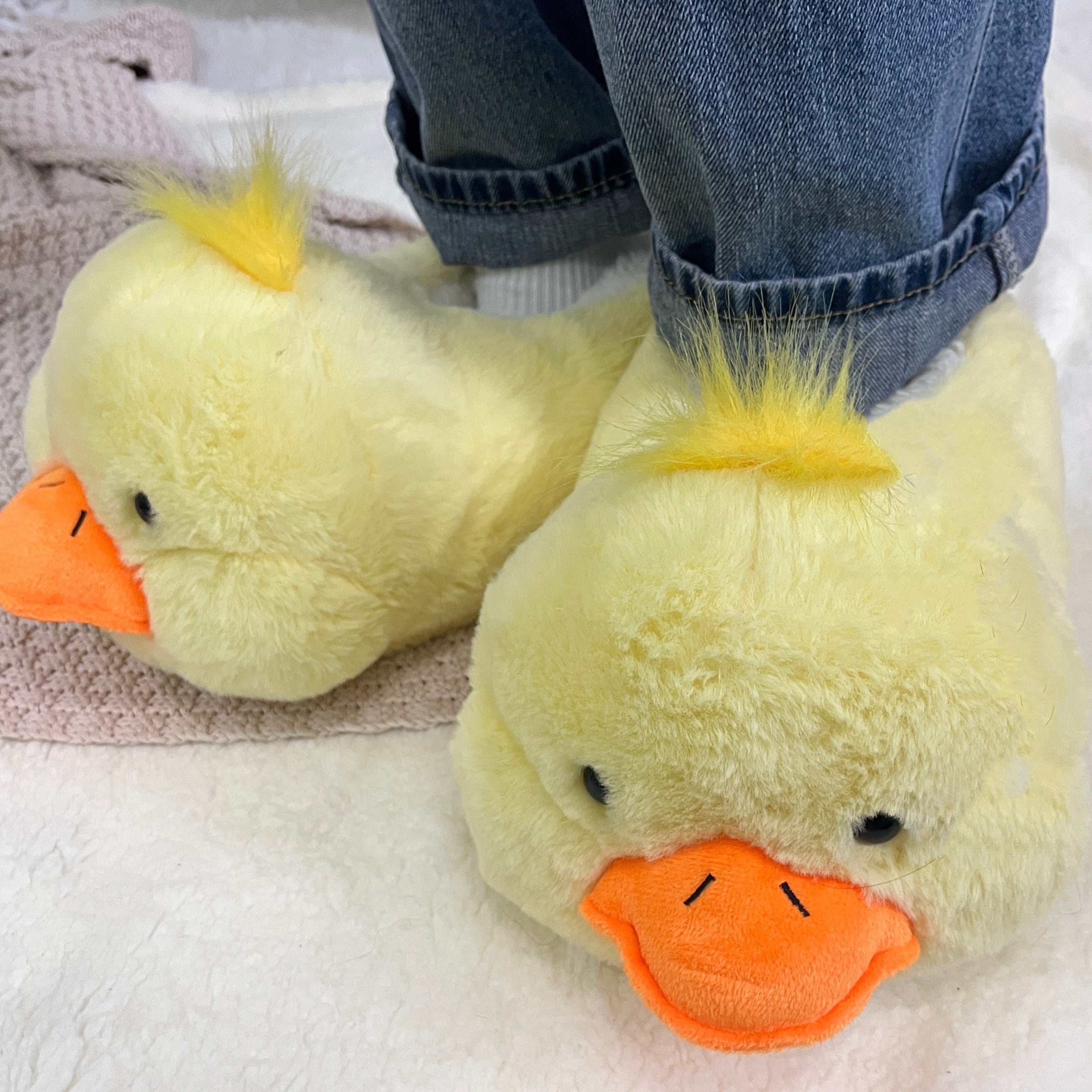 Christmas Cute Duck Animal Design Winter Warm Slippers Indoor Outdoor Shoes Creative Gift Suitable For Bedroom And Outdoor Use
