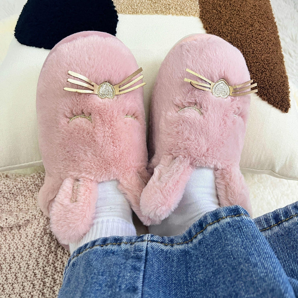 Spring Festival Cute Rabbit Animal Shape Winter Warm Slippers Indoor and Outdoor Shoes Creative Gift Suitable for Bedroom and Outdoor Use