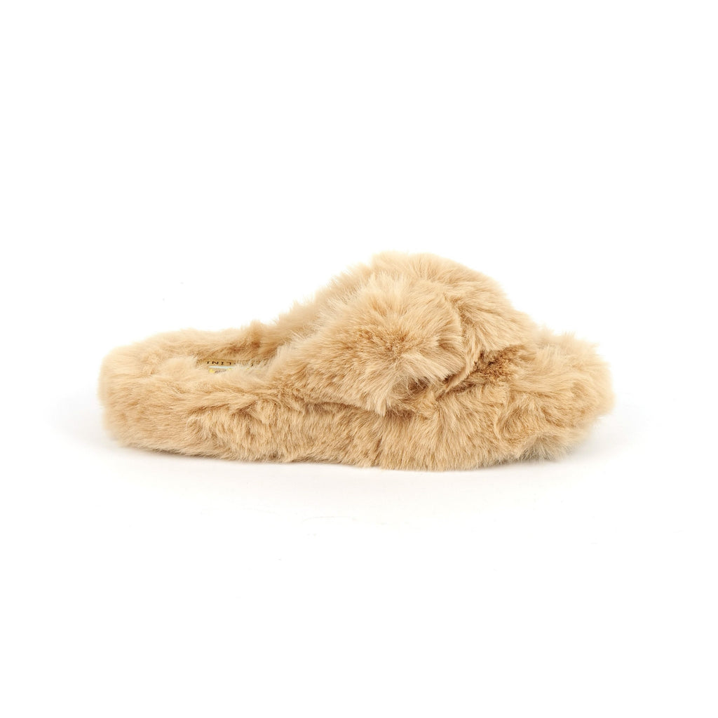 Slipolini Cloudy Gentle Women's Slippers - Plush Fur Design with High Sole, Lightweight and Cozy Comfort in White, Beige, and Black - Versatile for Indoor and Outdoor Use, Perfect for Relaxation, Lounging, and Cozy Home Moments
