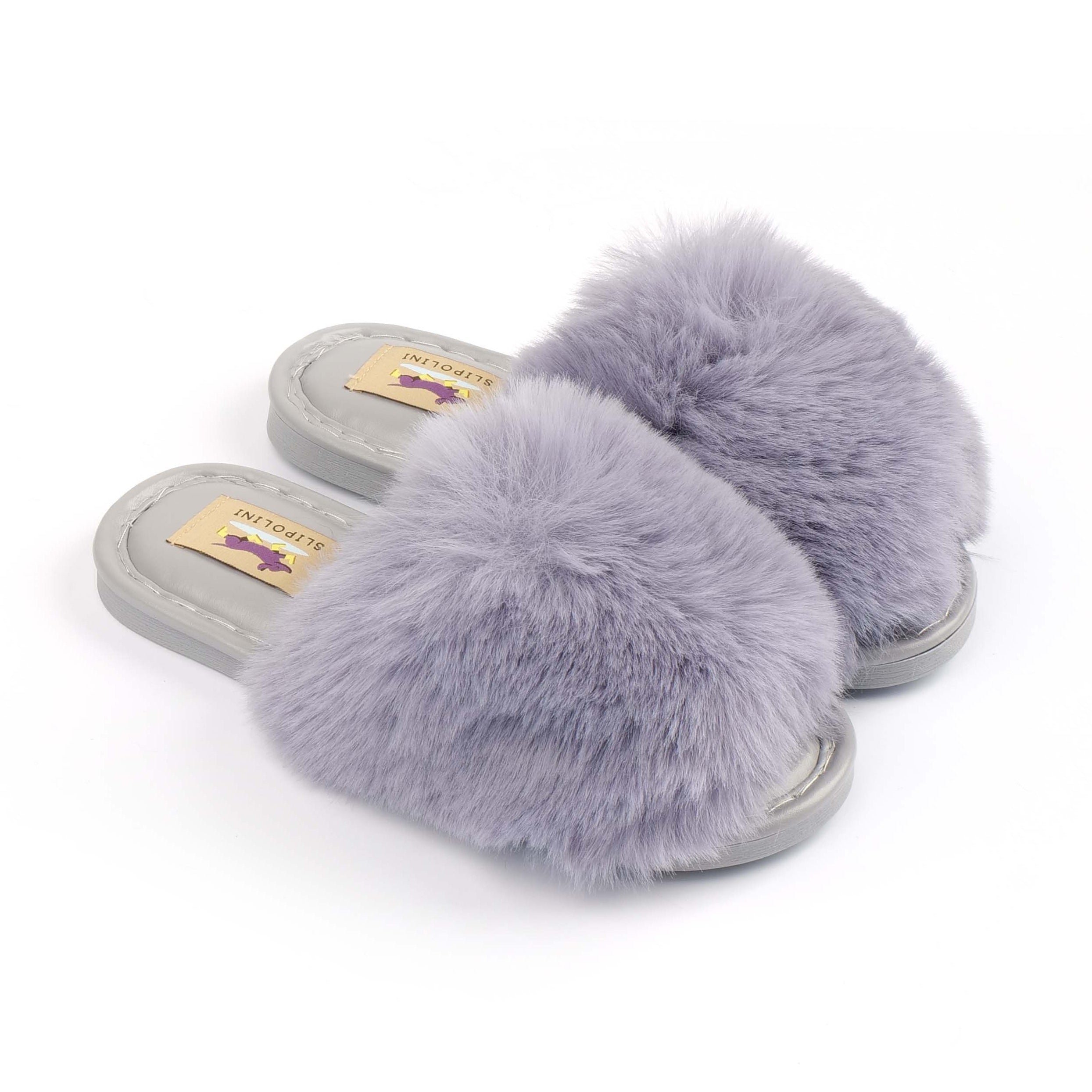 Slipolini Fluffy Cloud Soft Plush Slippers for Women - Cozy Indoor Footwear, Plush Fabric, Slip-On Design, Available in Neutral Tones - Comfortable and Relaxing for Lounging at Home, Winding Down After Work, or Enjoying Cozy Evenings