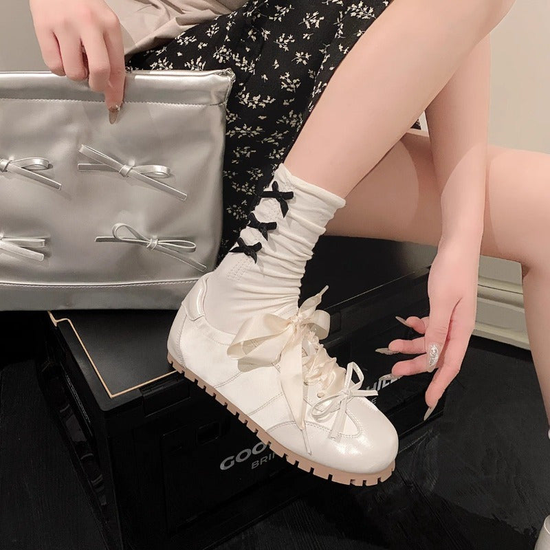 Women's Soft-Soled Ballet Flats - with Cushioned Insole & Non-Slip Rubber Sole - Elegant White Everyday & Formal Shoes - All-Season Versatile Mary Janes for Women, Ballet Shoes