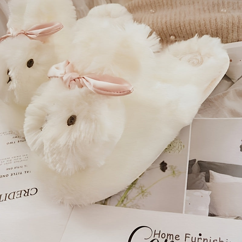 Cute Rabbit Autumn And Winter Warm Slippers Animal Indoor Shoes Creative Gift Suitable For Bedroom And Outdoor Use